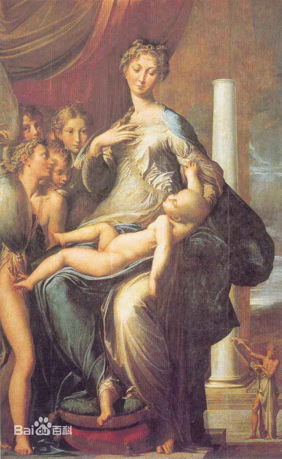 油画-长颈圣母